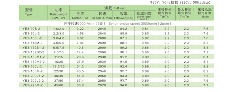 YE3电机技术数据1